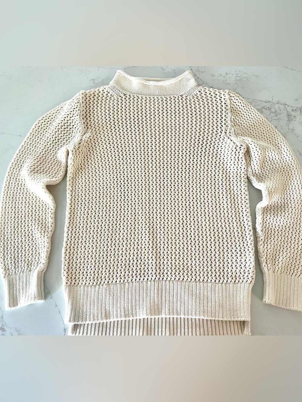 J.Crew Crewcuts Girls 12 Natural Roll Neck Cotton Sweater
